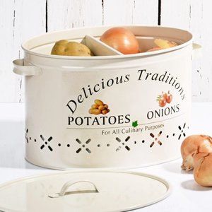 Vintage Canister for Potatoes and Onion Storage